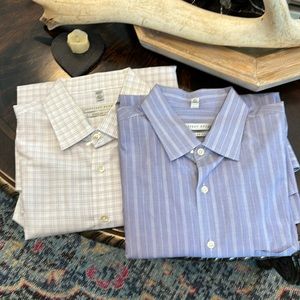 LOT of 2! Geoffrey Beene Wrinkle Free Reg Fit LS dress shirts (17.5x34/35)